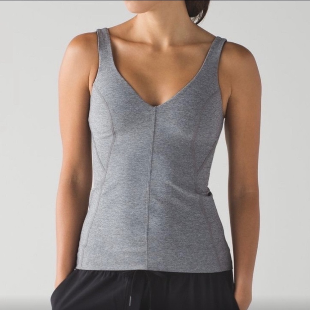 Lululemon contour tank top gray size 6